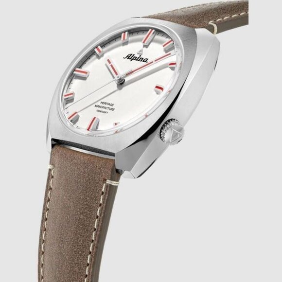 Alpina Startimer Pilot Heritage Men's Brown Leather Watch 42MM AL-709SR4SH6 - Picture 2 of 4